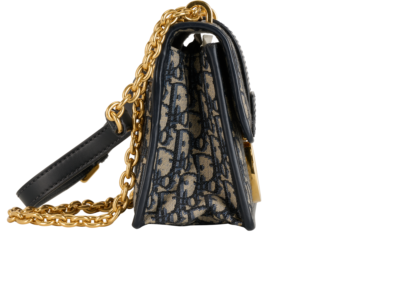 30 Montaigne, &pound;1,400, Handbags, Blue, Canvas, Side view